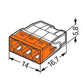 Κάπς Καλωδίων Έως 2.5mm² Καλώδιο 2273-203 WAGO