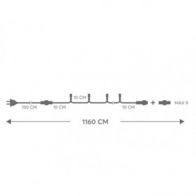 Σειρά Με 100 Λαμπάκια LED Θερμά Πράσινο Καλώδιο IP65 Επεκτάσιμα