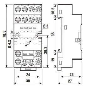 Βάση Ράγας Για Relay Μεσαίο 4P 94.74SMA FINDER
