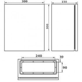 Ερμάριο Μεταλλικό 300x300x200mm Αδιάφανη Πόρτα IP66 ST3 320 LEB