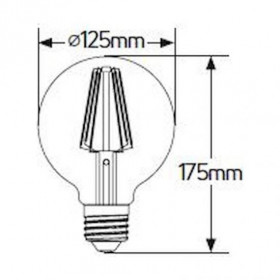 Λάμπα LED Γλόμπος G125 8W E27 4000k 230V Filament Clear GEYER