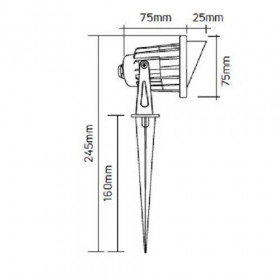 Φωτιστικό Κήπου LED 7W 3000k Με Καρφί Μαύρο SPK75W GEYER