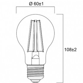 Λάμπα LED Κλασική 7W E27 2700k 230V Filament Dimmable Clear 0029313 SYLVANIA