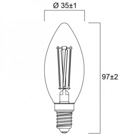 Λάμπα LED Κερί 4.5W E14 2700Κ 230V Filament Frosted 0029482 SYLVANIA