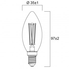 Λάμπα LED Κερί 6W E14 2700Κ 230V Filament Frosted 0029484 SYLVANIA