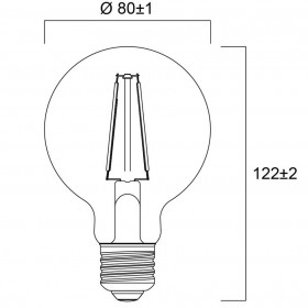 Λάμπα LED Γλόμπος G80 6W E27 2700k 230V Filament Clear 0029544 SYLVANIA