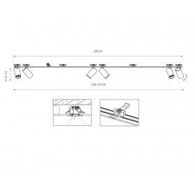 Σπότ Χωνευτό Εξάφωτο GU10 Λευκό Κινητό Mono 7832 NOWODVORSKI