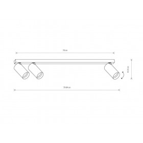 Σποτ Επίτοιχο Τρίφωτο GU10 Μαύρο Mono 7842 NOWODVORSKI