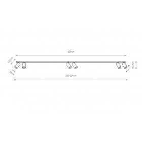 Σποτ Οροφής Εξάφωτο GU10 Μαύρο Mono 7844 NOWODVORSKI