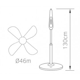 Ανεμιστήρας Δαπέδου 55W D46 Μαύρο Με Τηλεχειριστήριο LINEME