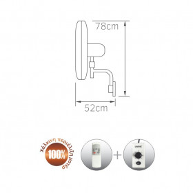 Ανεμιστήρας Τοίχου 110W D50 Μαύρο Με Τηλεχειριστήριο LINEME