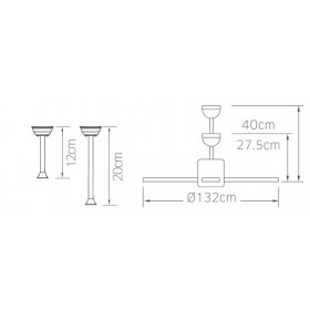 Ανεμιστήρας Οροφής 30W D132 Με Τηλεχειριστήριο Μαύρο Και Κερασιά Meino LINEME
