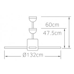 Ανεμιστήρας Οροφής 30W D132 Με Φως LED Και Τηλεχειριστήριο Λευκό Rhea LINEME