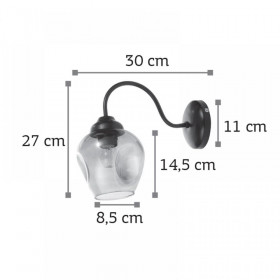 Απλίκα E27 Μαύρο Και Φυμέ 43392 INLIGHT
