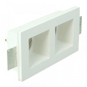 Σποτ Χωνευτό Δίφωτο GU10 Λευκό Γύψος Σταθερό Χ0007 INLIGHT