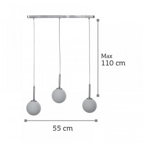 Φωτιστικό Τρίφωτο G9 Χρώμιο Και Λευκό 4515-3 INLIGHT