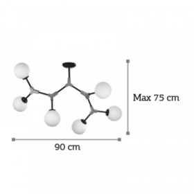 Φωτιστικό Εξάφωτο E27 Μαύρο Και Νίκελ 6167-6-NM INLIGHT