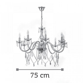 Φωτιστικό Οχτάφωτο E14 Μελί Και Κρύσταλλο 5314-8 INLIGHT