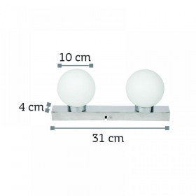Απλίκα Δίφωτη G9 Χρώμιο Και Λευκό 43420-2 INLIGHT
