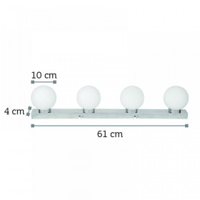 Απλίκα Τετράφωτη G9 Χρώμιο Και Λευκό 43420-4 INLIGHT