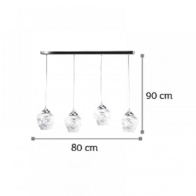 Φωτιστικό Τετράφωτο E27 Νίκελ Και Διάφανο 4474-4-NM INLIGHT