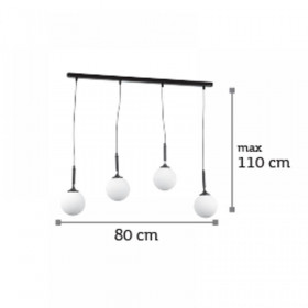 Φωτιστικό Τετράφωτο G9 Μαύρο Και Λευκό 4514-4 INLIGHT