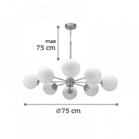Φωτιστικό Οχτάφωτο G9 Χρυσό Και Λευκό 5316-8 INLIGHT