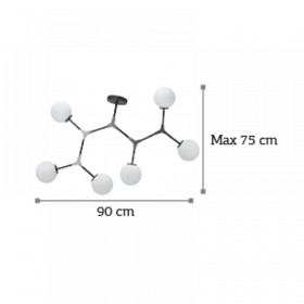 Φωτιστικό Εξάφωτο E27 Μαύρο Και Χρυσό 6167-6-GL INLIGHT