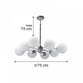 Φωτιστικό Οχτάφωτο G9 Χρώμιο Και Λευκό 5321-8 INLIGHT