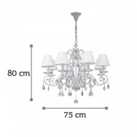 Φωτιστικό Οχτάφωτο E14 Μπεζ Και Λευκό 5276-8 INLIGHT