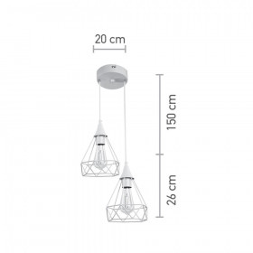 Φωτιστικό Δίφωτο E27 Λευκό 4024-2-WH INLIGHT