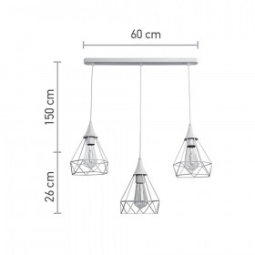 Φωτιστικό Τρίφωτο E27 Λευκό 4024-3-WH INLIGHT