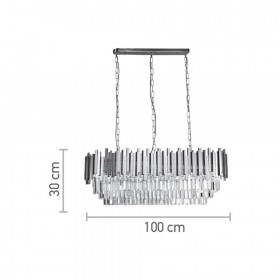 Φωτιστικό Δωδεκάφωτο E14 Χρυσό Και Κρύσταλλο 6069-12 INLIGHT