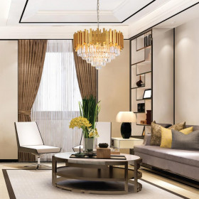 Φωτιστικό Οχτάφωτο E14 Χρυσό Και Κρύσταλλο 6068-8 INLIGHT