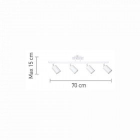 Σποτ Οροφής Τετράφωτο GU10 Λευκό 9086-4 INLIGHT