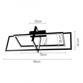 Φωτιστικό LED 35W 3000k Μαύρο Και Λευκό 6055-BL INLIGHT