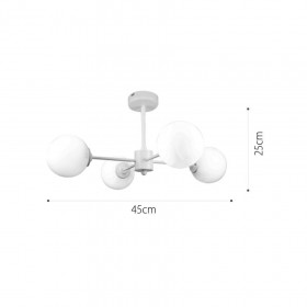 Φωτιστικό Τετράφωτο G9 Λευκό 5012-4 INLIGHT