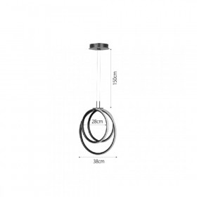 Φωτιστικό LED 40W 3000k-6000k Μαύρο 6080-BL INLIGHT