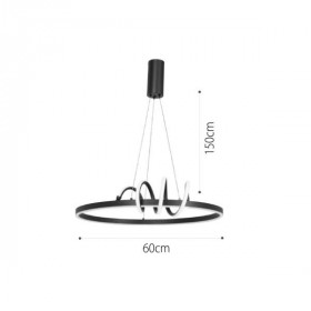 Φωτιστικό LED 44W 3000k-6000k Μαύρο 6076-BL INLIGHT