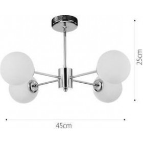 Φωτιστικό Τετράφωτο G9 Χρώμιο Και Λευκό 5014-4 INLIGHT