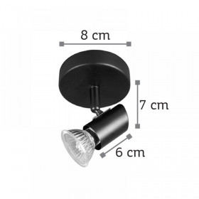Σποτ Οροφής Μονόφωτο GU10 Μαύρο 9077-1 INLIGHT