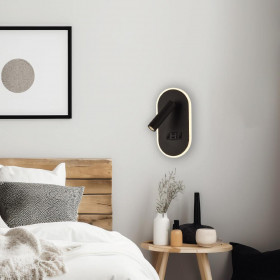 Απλίκα LED 12W 3000k Μαύρο Με USB 43041 INLIGHT