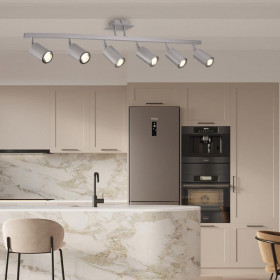 Σποτ Οροφής Εξάφωτο GU10 Ασημί 9087-6 INLIGHT