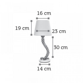 Πορτατίφ Ε27 Λευκό Με Σχοινί 3433 INLIGHT