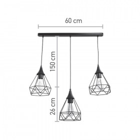 Φωτιστικό Τρίφωτο Ε27 Μαύρο 4024-3-BL INLIGHT
