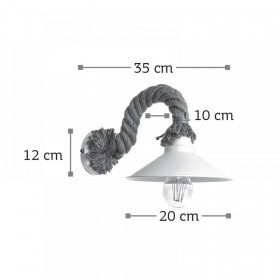 Απλίκα E27 Λευκό Και Σχοινί 43351 INLIGHT