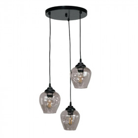 Φωτιστικό Τρίφωτο E27 Μαύρο Φυμέ 4474-3 INLIGHT