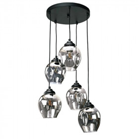 Φωτιστικό Πεντάφωτο E27 Μαύρο Φυμέ 4474-5 INLIGHT