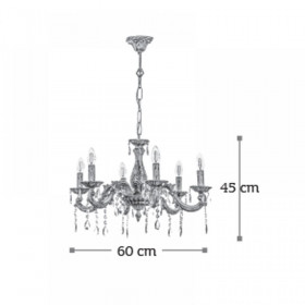 Φωτιστικό Εξάφωτο Ε14 Μπεζ Πατίνα 5304-6 INLIGHT