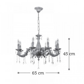 Φωτιστικό Οχτάφωτο Ε14 Μπεζ Πατίνα 5304-8 INLIGHT